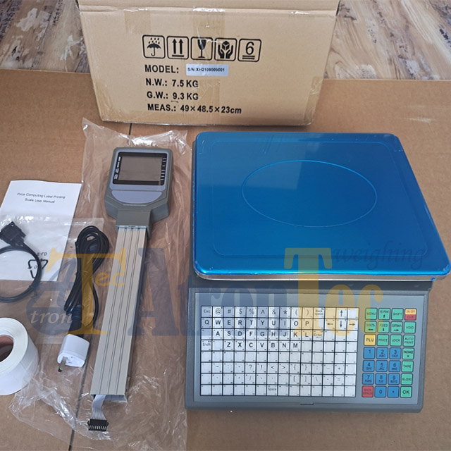 30kg Capacity Price Computing Label Printing Scale with RS232 and RJ45 interface